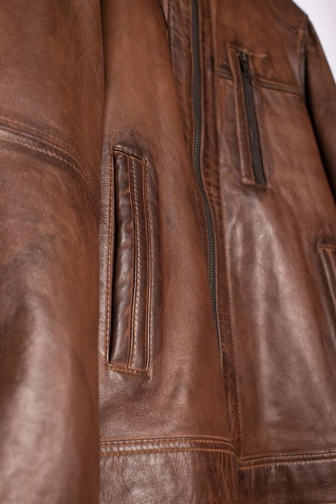 Classic Racer Brown Leather Jacket For Men
