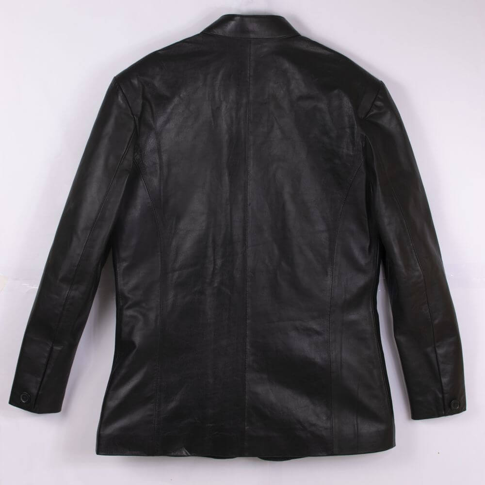 Black Distressed Leather Jacket For Men