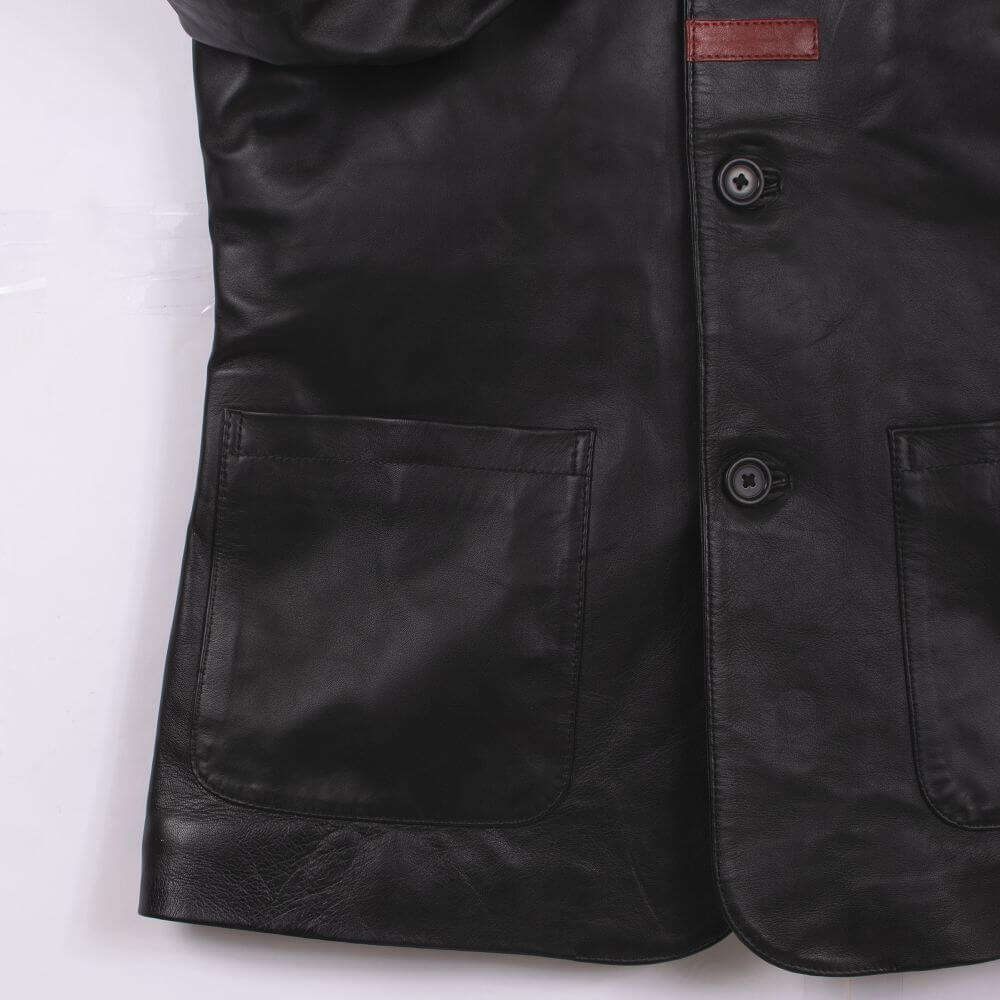 Black Distressed Leather Jacket For Men