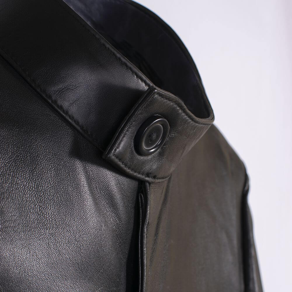 Black Distressed Leather Jacket For Men