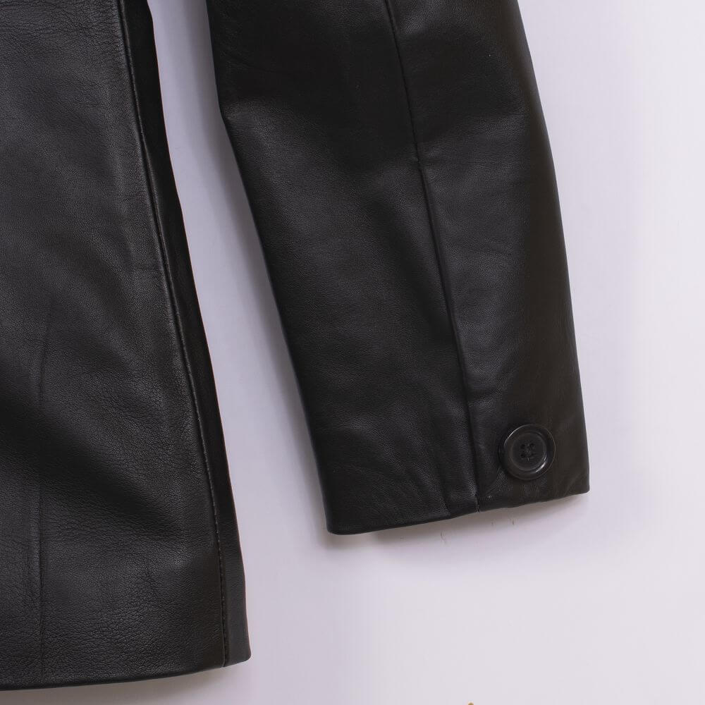 Black Distressed Leather Jacket For Men