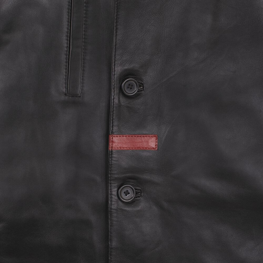 Black Distressed Leather Jacket For Men