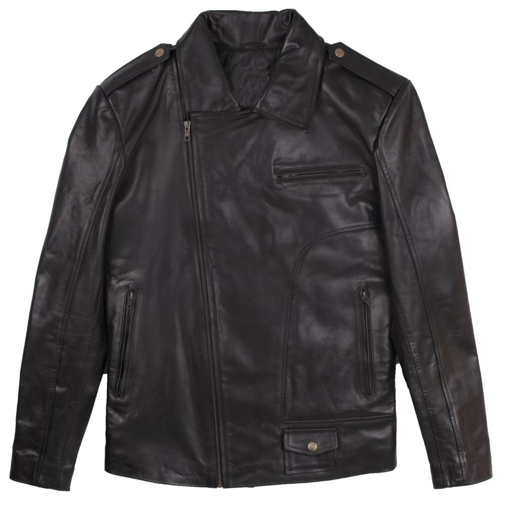 Classic Sheep Skin Black Leather Jacket For Men – Distressed Jackets
