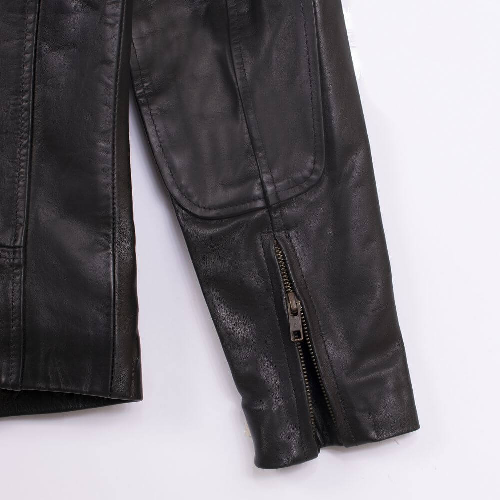 Classic Sheep Skin Black Leather Jacket For Men