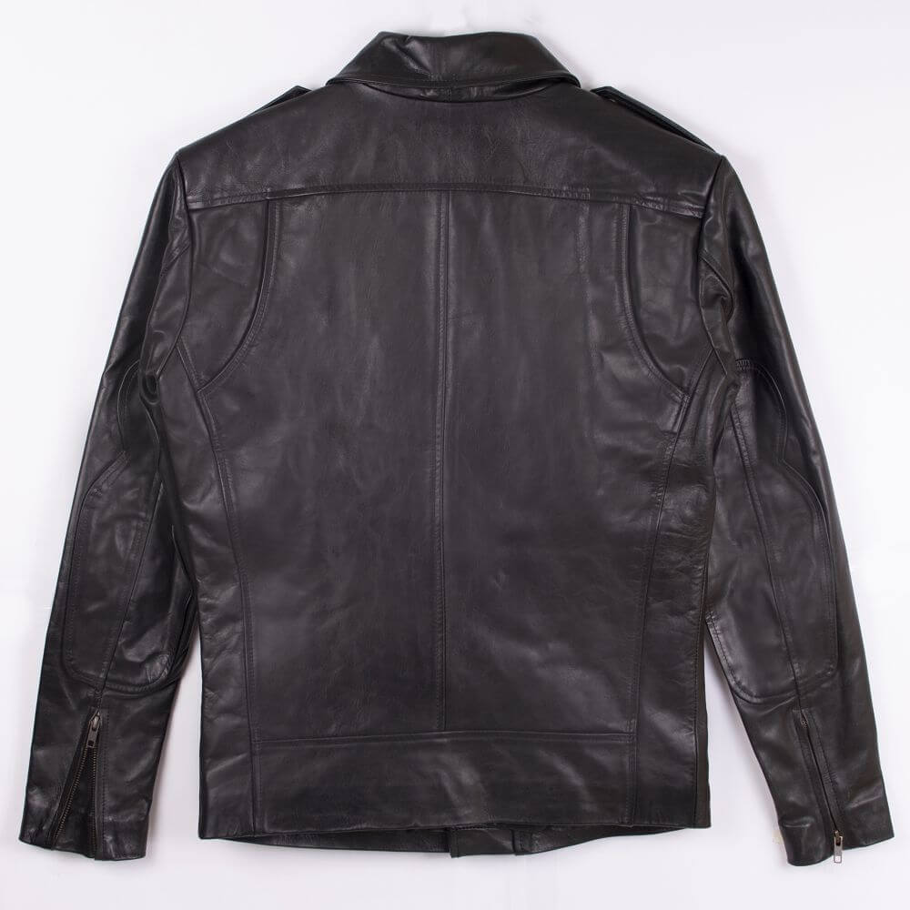 Classic Sheep Skin Black Leather Jacket For Men