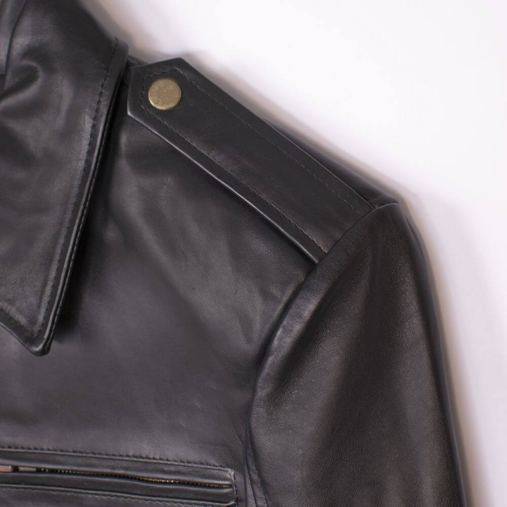 Classic Sheep Skin Black Leather Jacket For Men