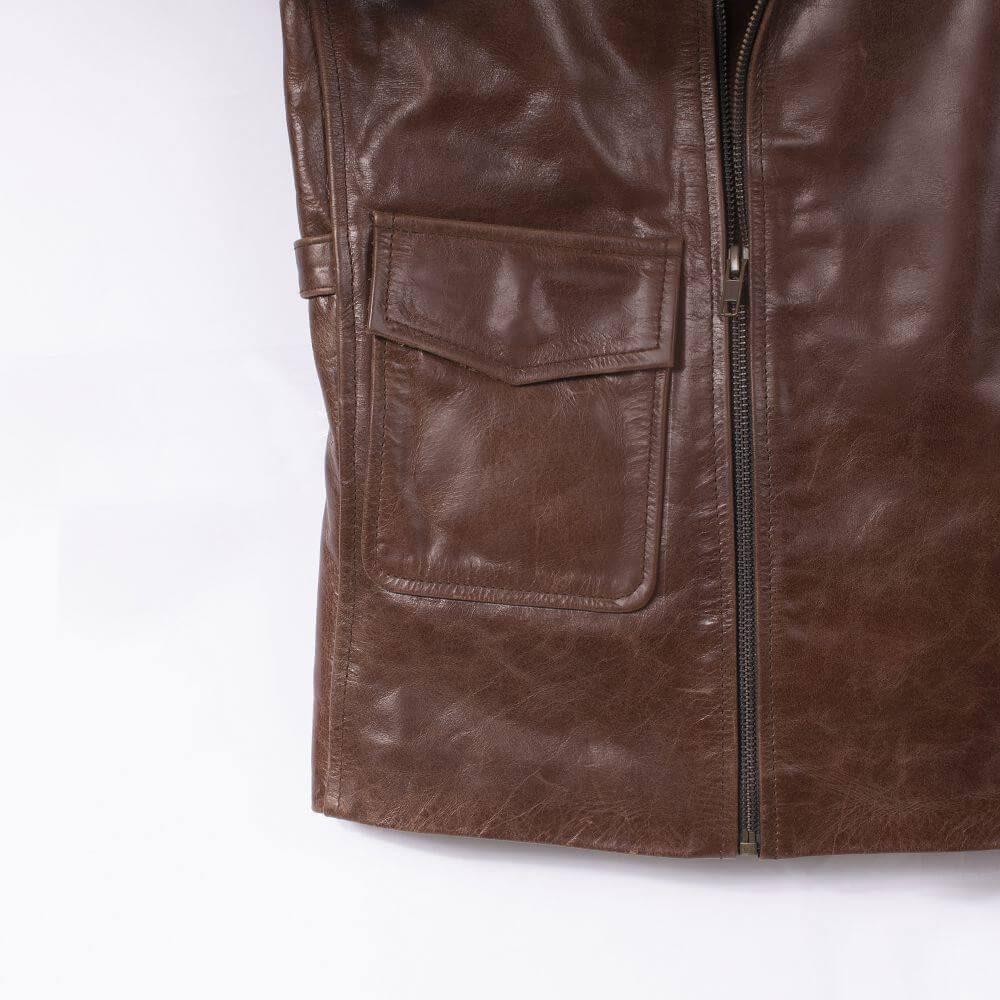 Sheep Skin Dark brown Leather Jacket For Men