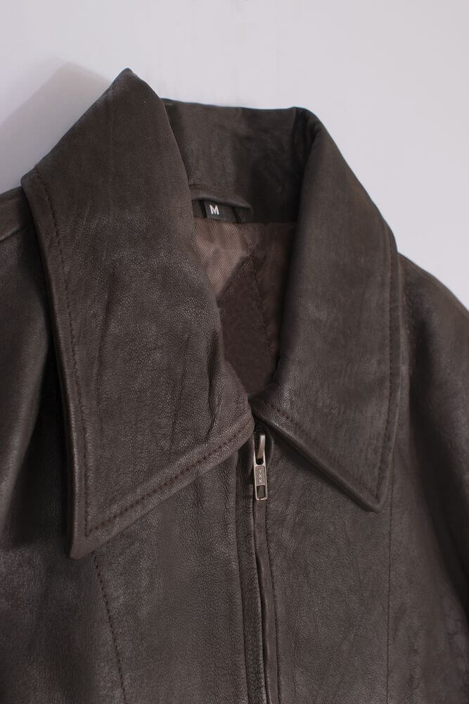 Men Brown Distressed Leather Jacket