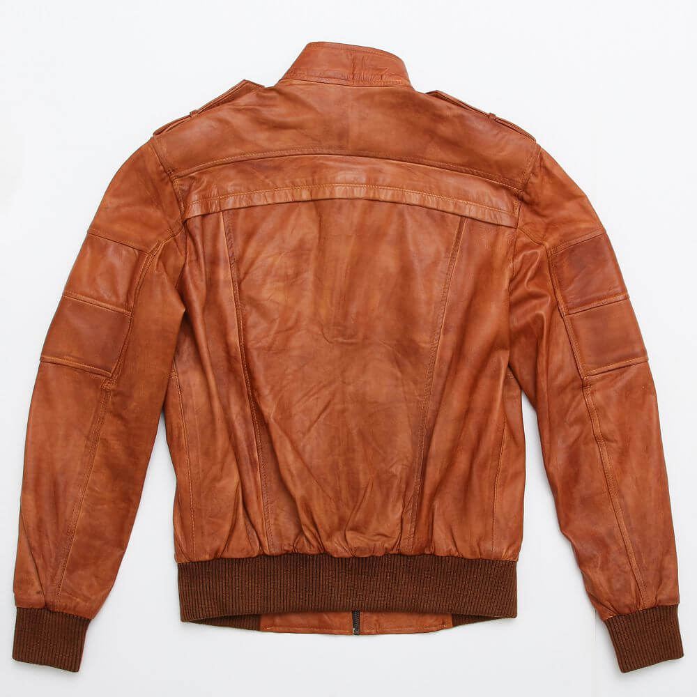 Bomber Stylish Brown Leather Jacket For Men