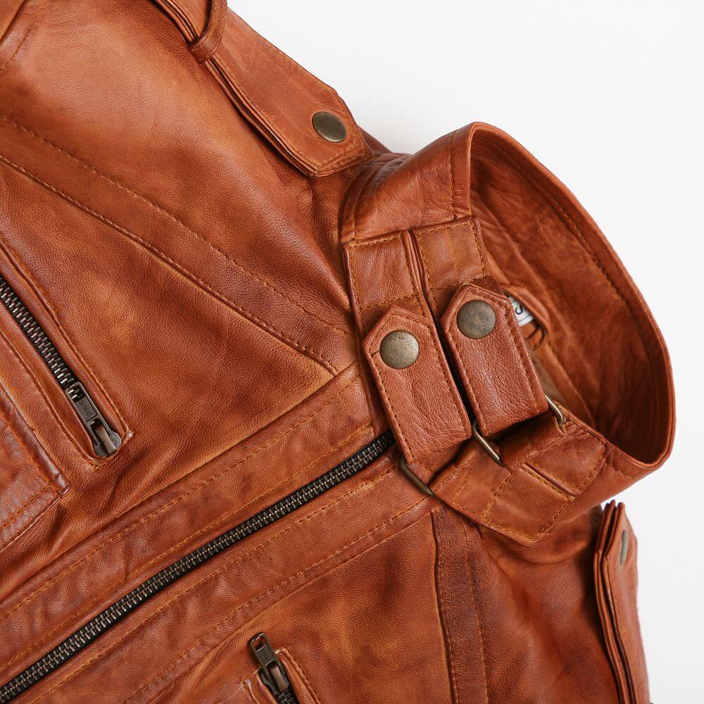 Bomber Stylish Brown Leather Jacket For Men