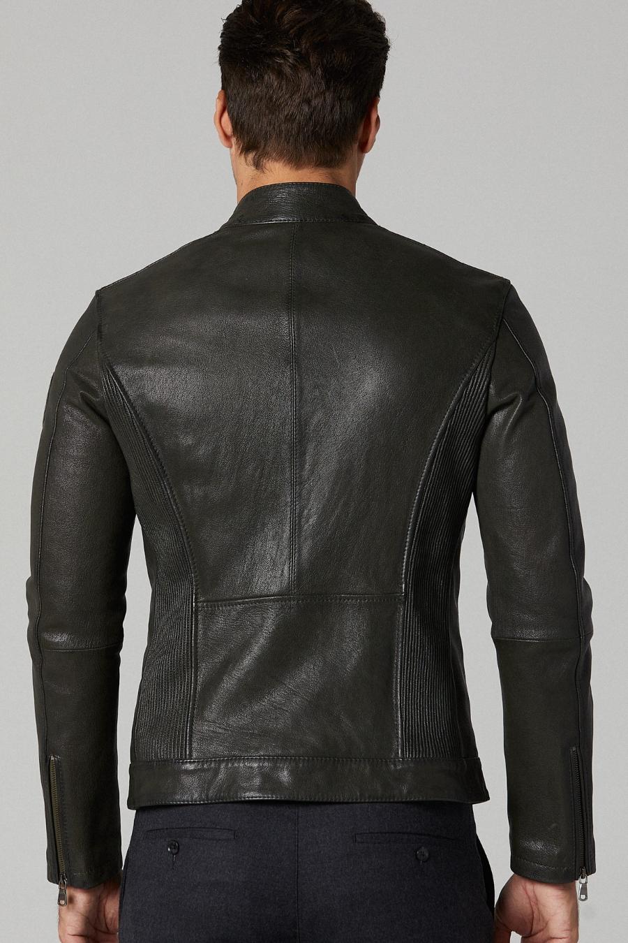 Cruise Distressed Black leather Jacket For Men
