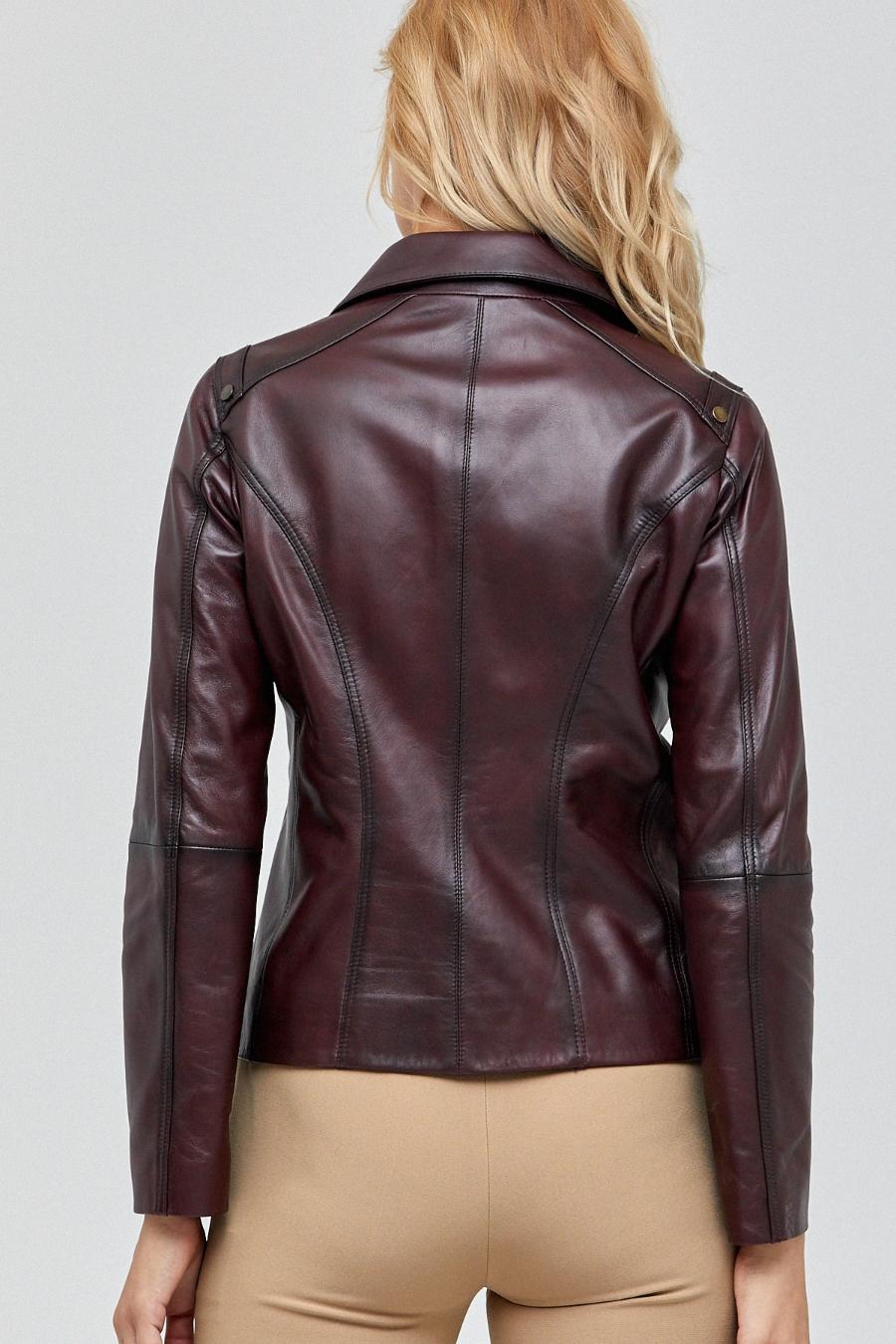 Aria Brown Slim Fit Leather Jacket For Women