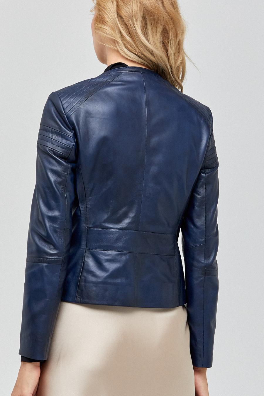 Aqua Blue Slim Fit Leather Jacket For Women