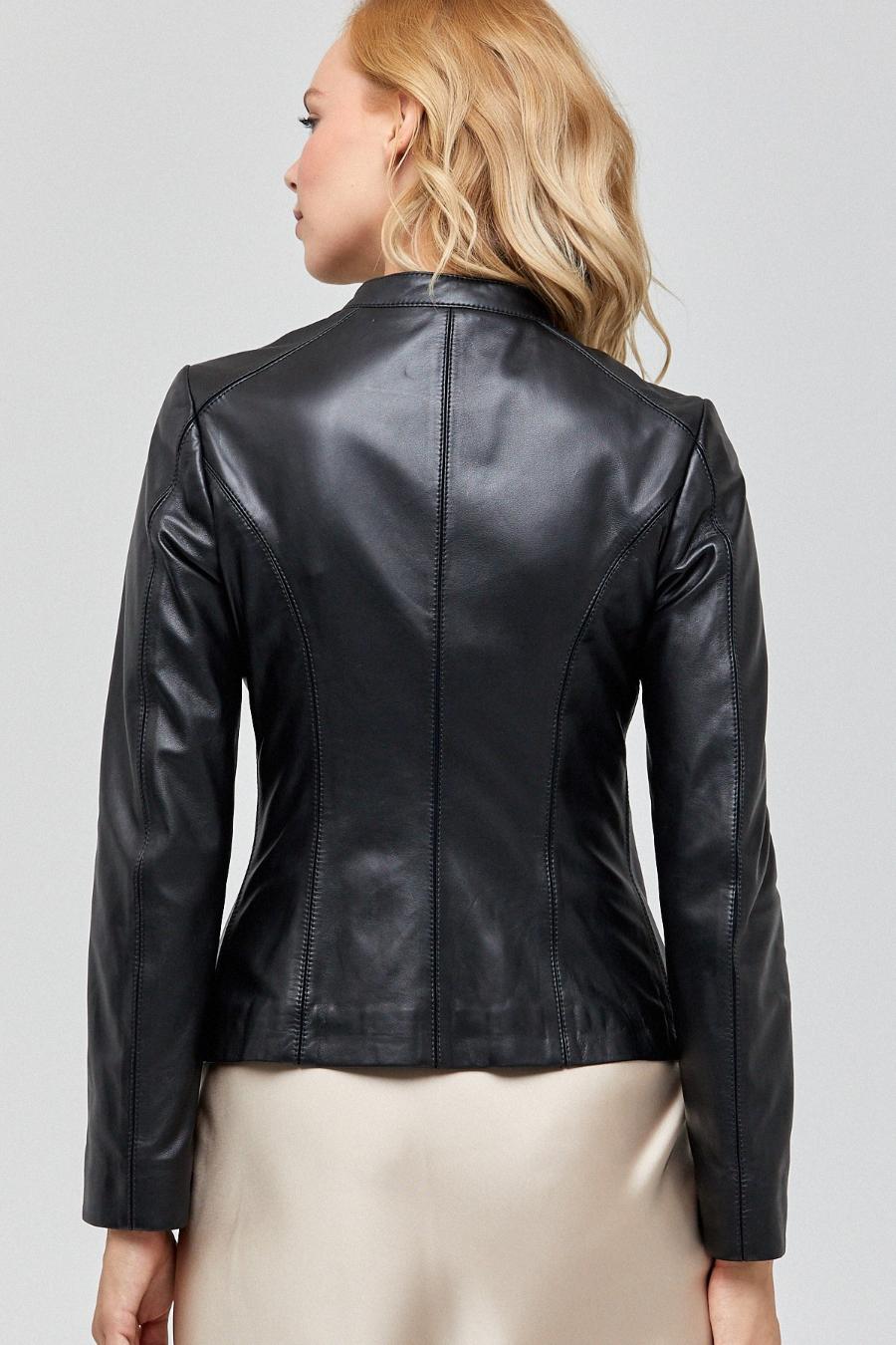 Georgia Stylish Leather Jacket for Women - Black