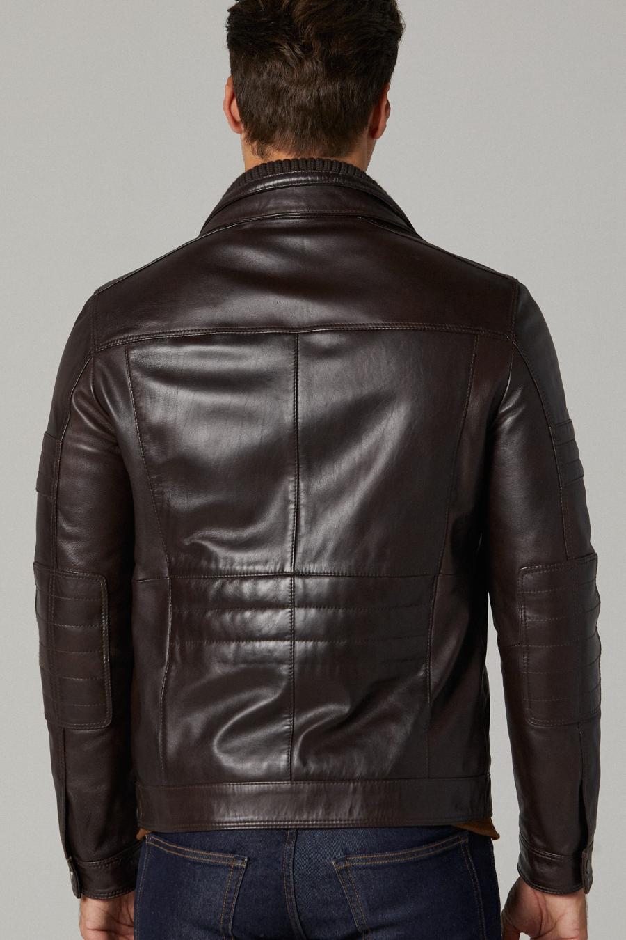 Ebony Brown Leather Jacket For Men