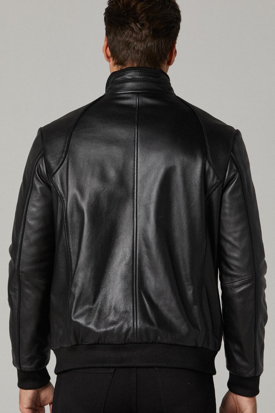 Houston Black Distressed Leather Jacket For Men