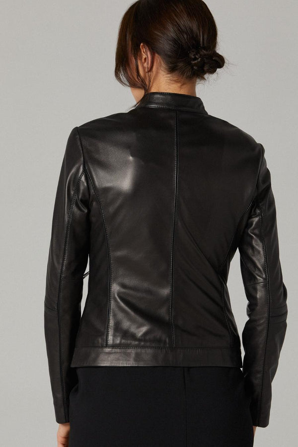 Austin Black stylish Design Leather Jacket For Women