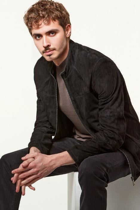 Kansas Black Suede Jacket For Men