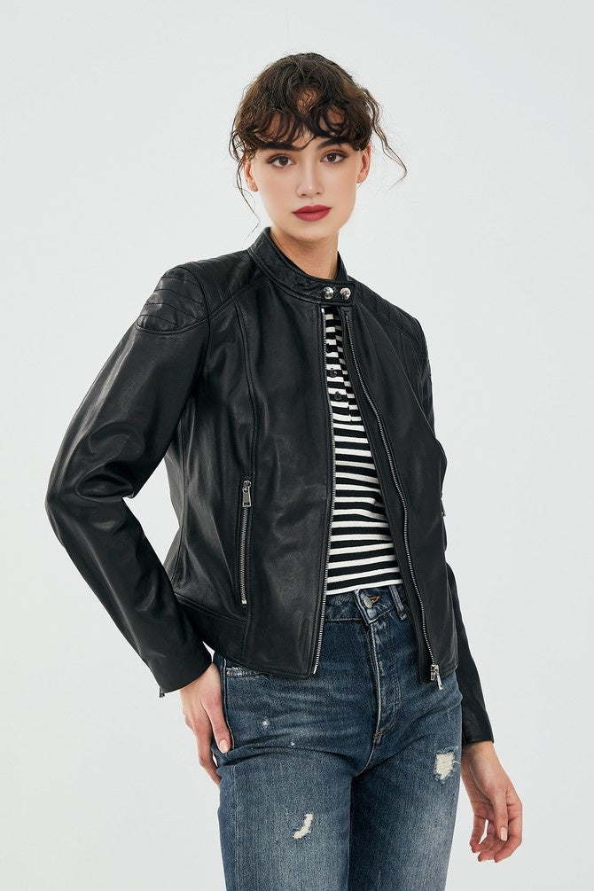 WOMEN BLACK LEATHER JACKET