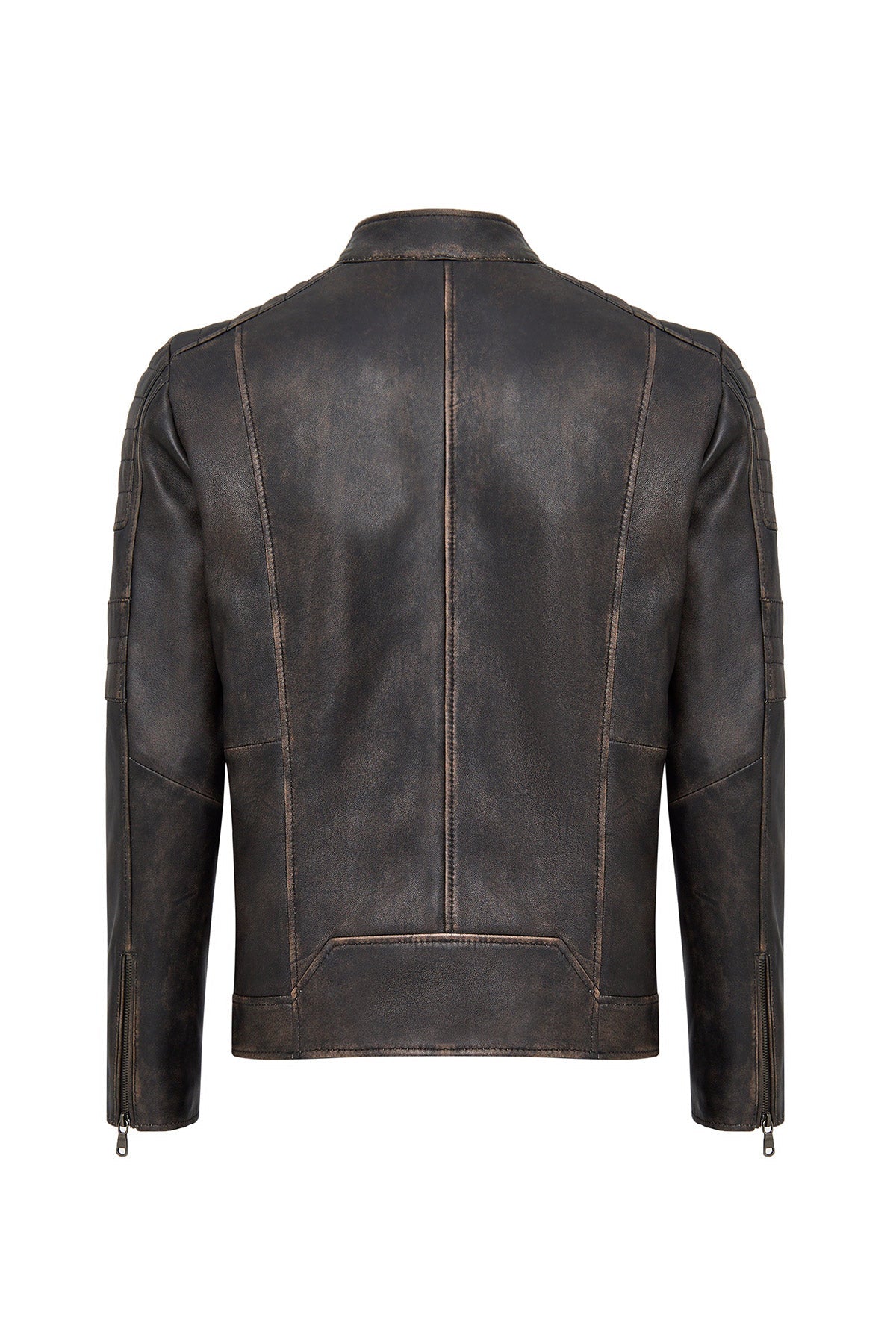 Morant Men's Vintage Slim-Fit Brown Leather Jacket