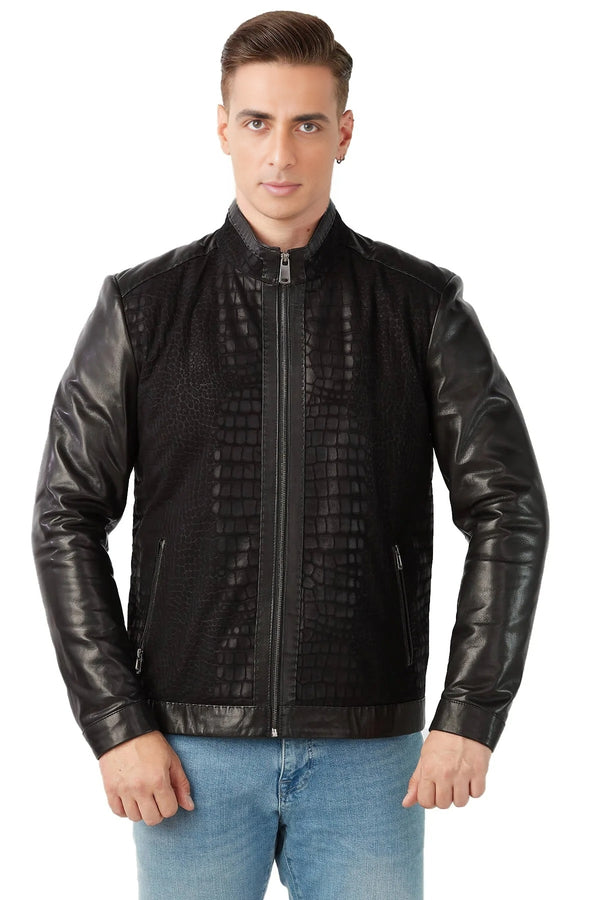 Gilbert Black Leather Jacket For Men