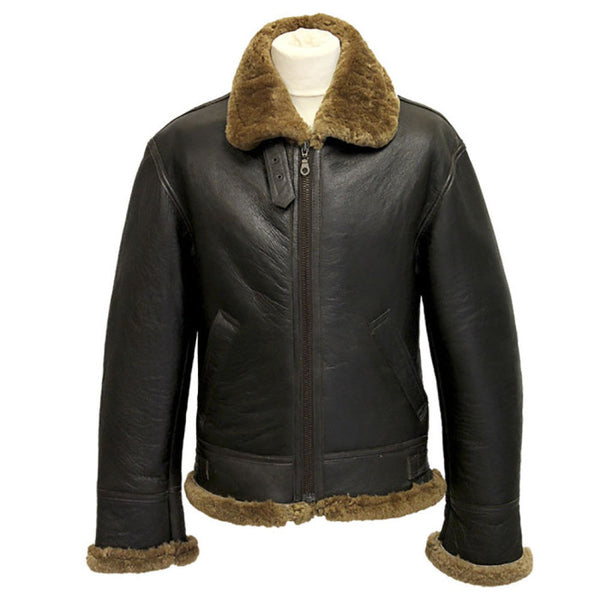B3 Ginger Distressed Leather Jacket For Mens