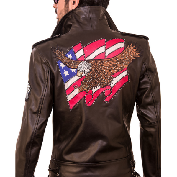 American Lafferty Black Biker Men’s Leather Jacket