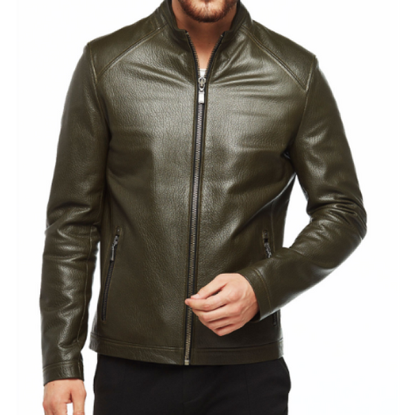 Armond Green Jumbo Leather Jacket For Men