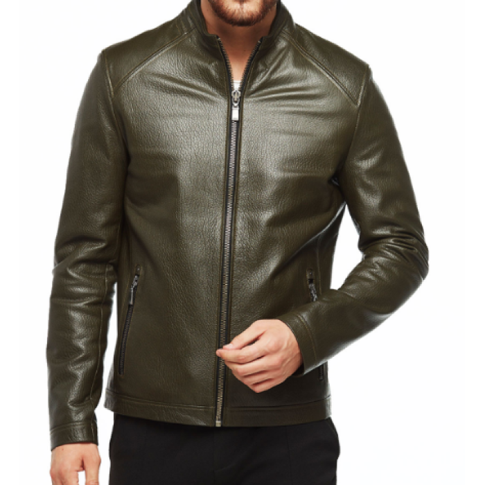 Armond Green Jumbo Leather Jacket For Men