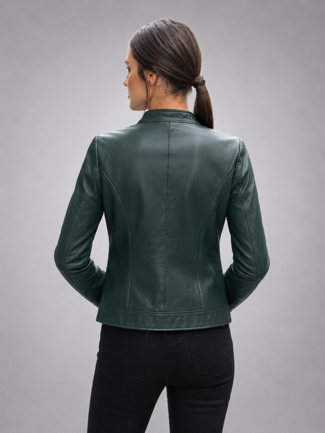 Addison Green Leather Jacket For Women