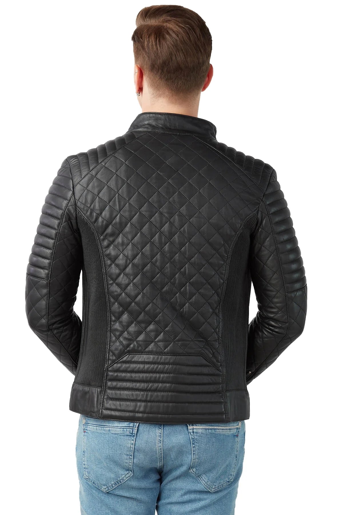 Noah Black Quilted Leather Jackert For Men