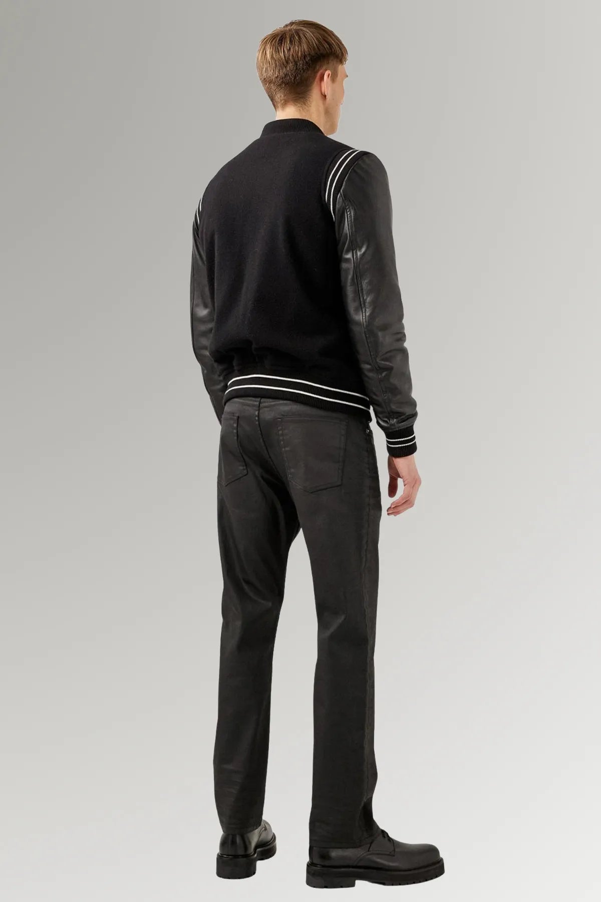 Micah Black Leather Jacket For Men