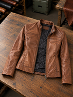 Alexis Brown Waxed Leather Jacket For Women