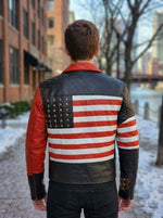 America Flag Stylish Leather Jacket for Men