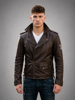 American Lafferty Black Biker Men’s Leather Jacket