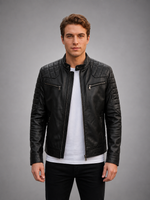 Antoni Black Leather Jacket For Men