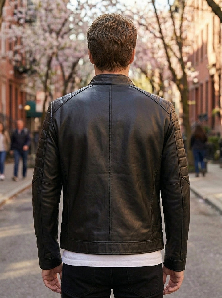Antoni Black Leather Jacket For Men