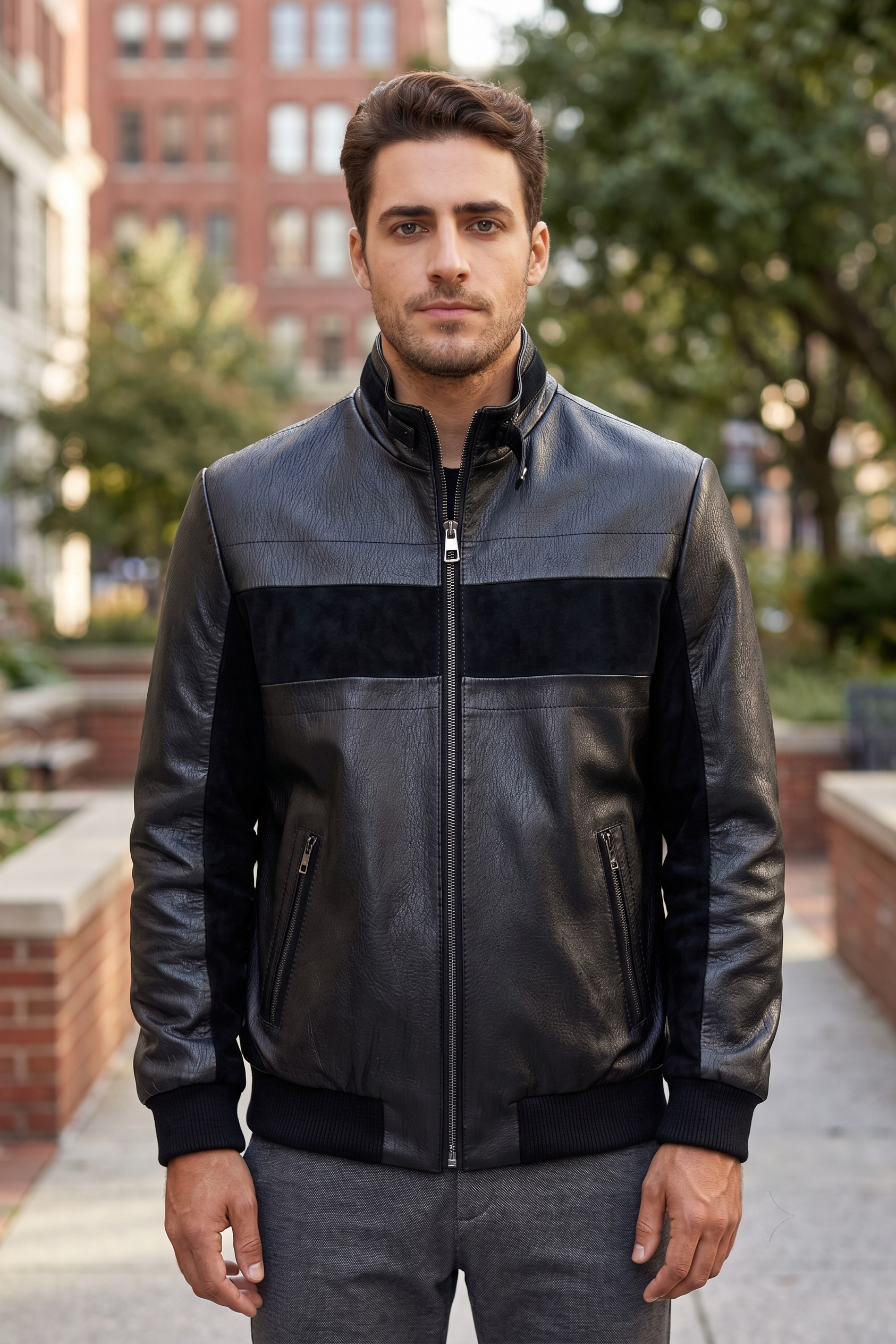 Antonio Black Suede Stylish Leather Jacket For Men