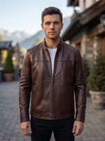 Armond Whiskey Jumbo Leather Jacket For Men