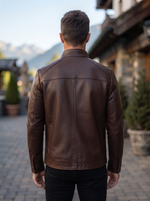 Armond Whiskey Jumbo Leather Jacket For Men