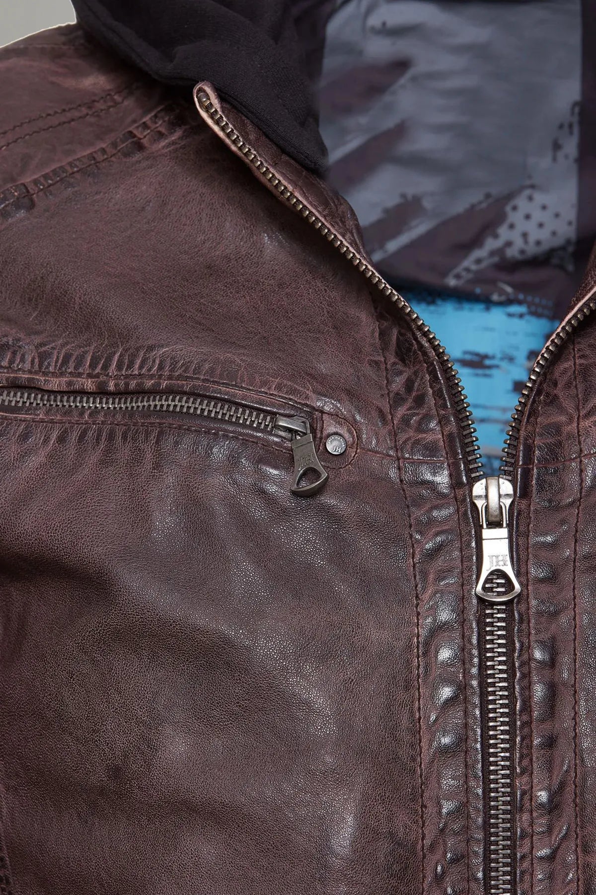 Atticus Motorcycle Hoodie Leather Jacket For Men