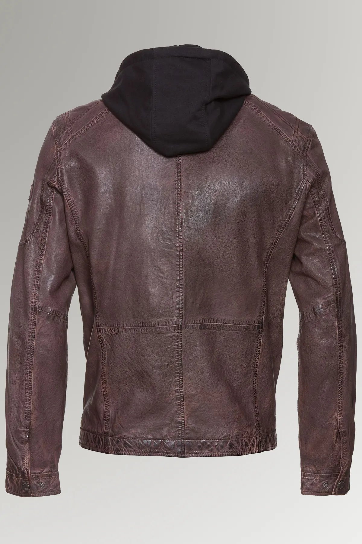 Atticus Motorcycle Hoodie Leather Jacket For Men