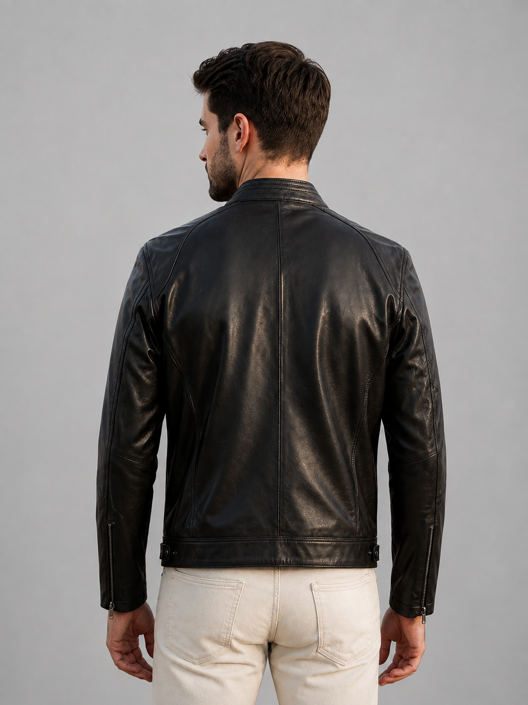 Austin Black Leather Jacket For Men