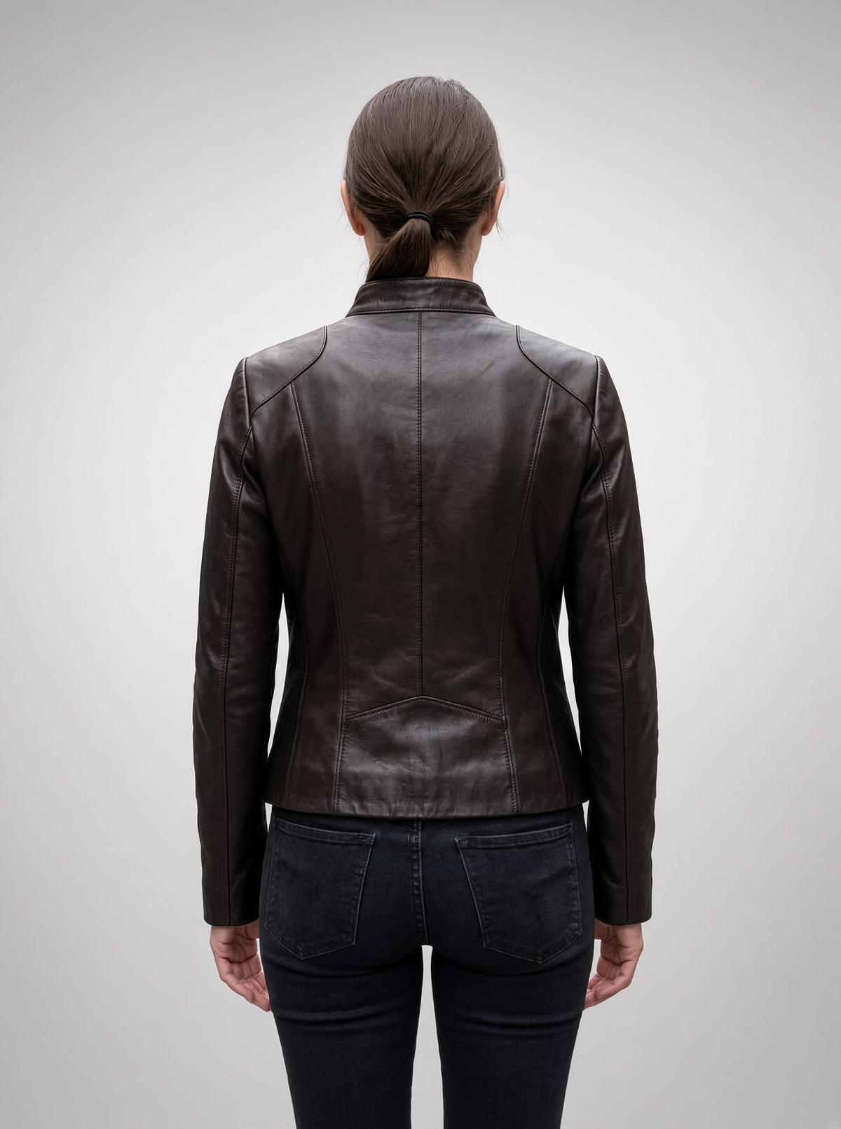 Autumn Black Biker Leather Jacket For Women