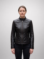 Autumn Black Biker Leather Jacket For Women