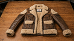 B3 Brown SheepSkin Fur Shearling Leather Jacket For Men