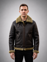 B3 Ginger Distressed Leather Jacket For Mens