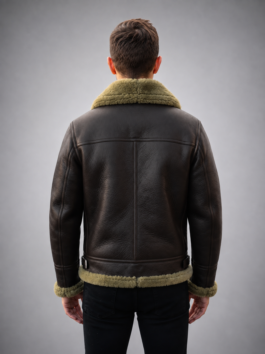 B3 Ginger Distressed Leather Jacket For Mens