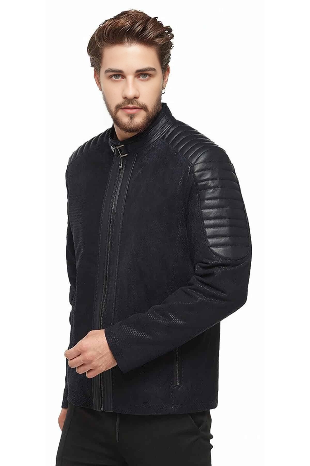 Marsh Black Biker Leather Jacket For Men