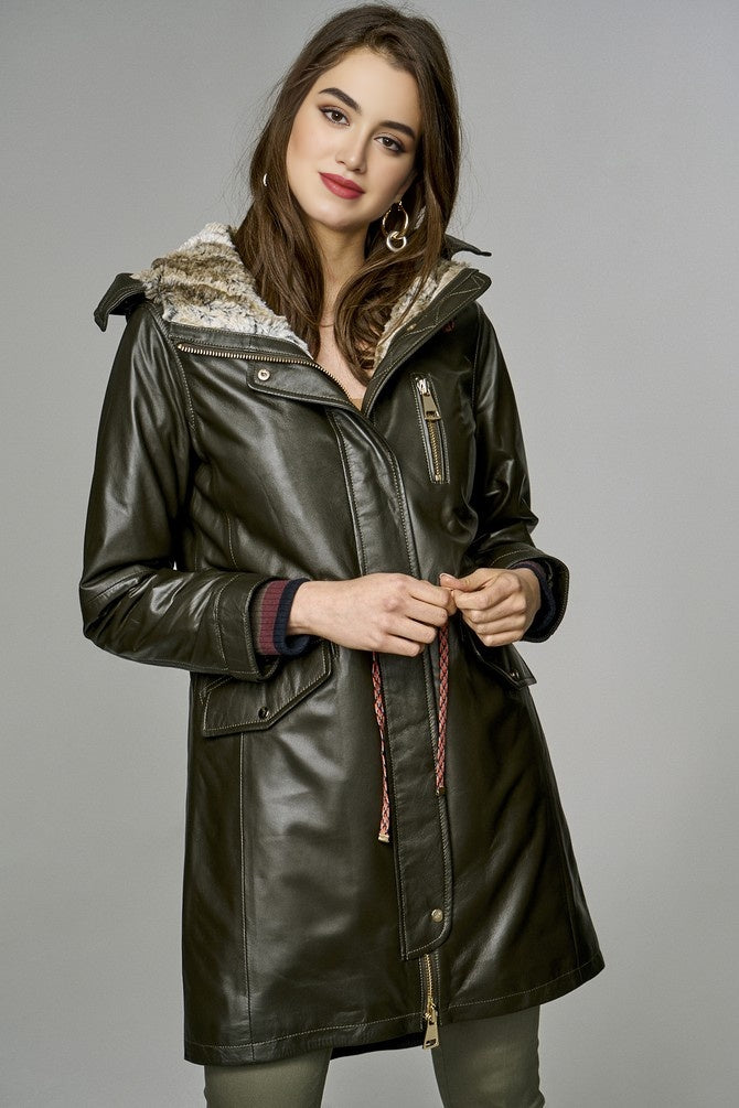 Green Valentina Coat For Women's